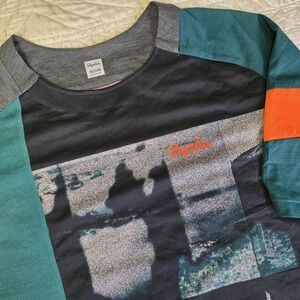 Rapha Mens Medium Green Beige Trail Technical T Shirt All Over Print Colorblock